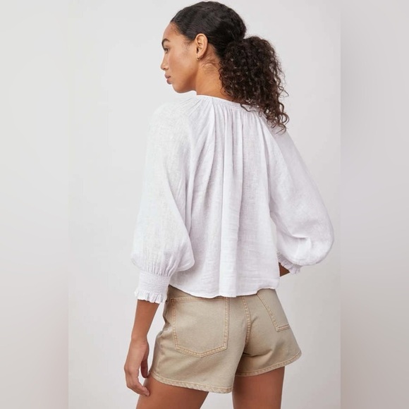 Rails Mariah Linen Button Front Top White - Picture 6 of 11